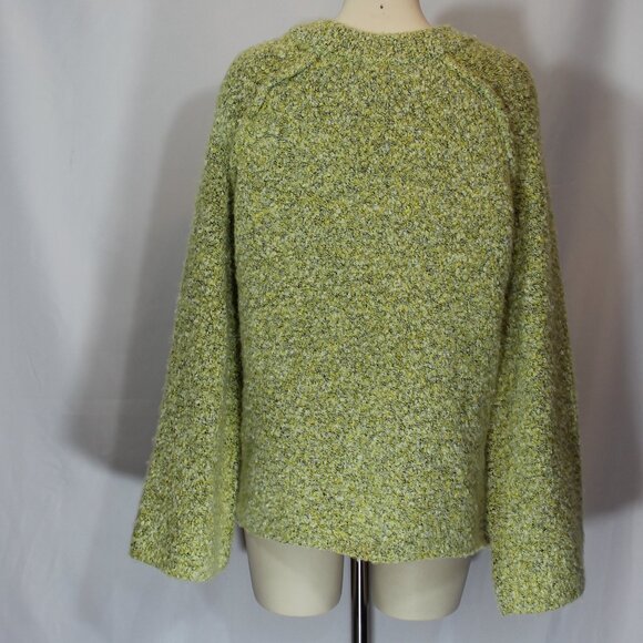 Free People slouchy sweater high low top yellow, black white colors size Medium - Picture 4 of 9